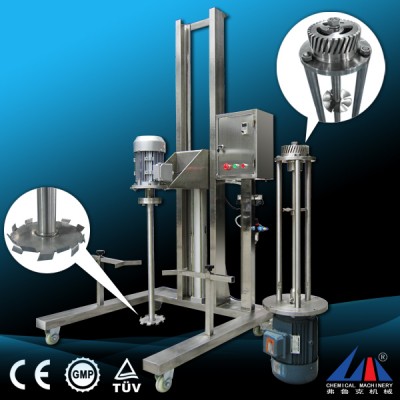 Guangzhou FULUKE hot selling pneumatic lift high shear dispersing emulsifier homogenizer mixer,made in AIK